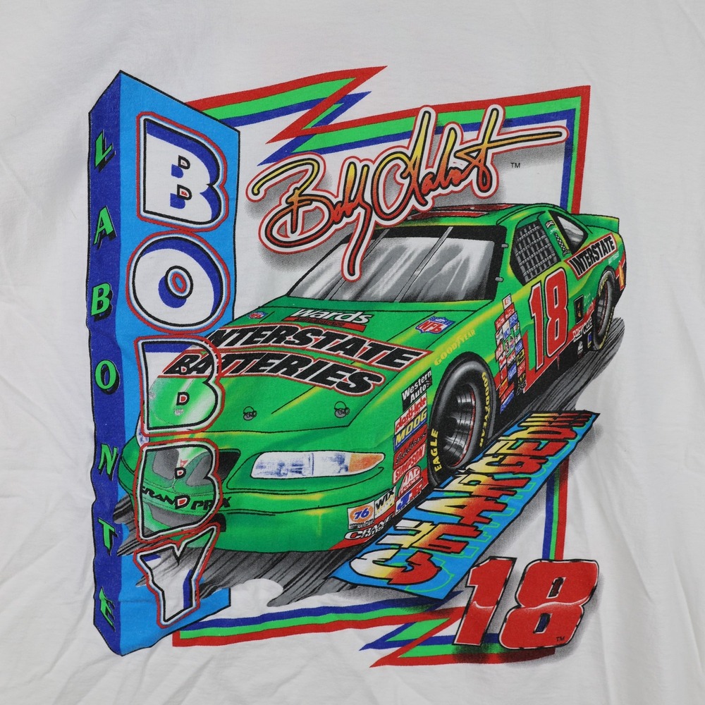 Vintage Bobby Labonte Shirt Mens Large NASCAR Interstate Batteries 18 1998 90s